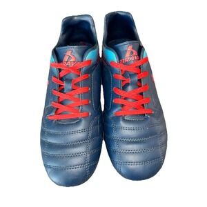 Brava Boys‎ Size 6D Kids Soccer Cleats Dark Blue Aqua And Red Great Condition